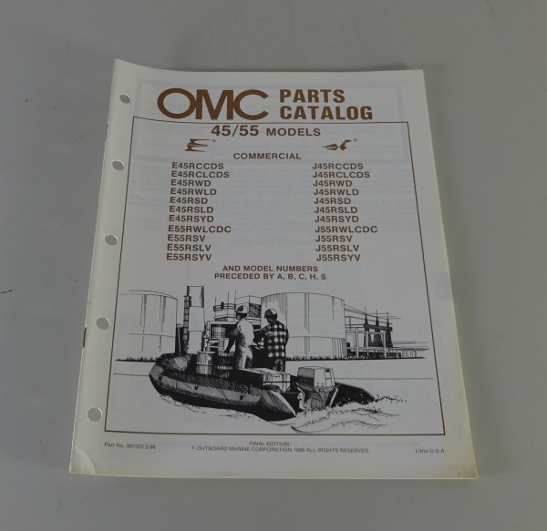 Teilekatalog OMC Evinrude / Johnson Outboards 45 / 55 PS Models Stand 05/1986