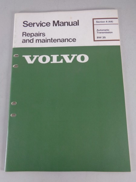 Workshop Manual Volvo Amazon P120 + P1800 Automatic Transmission BW 35 12/1976