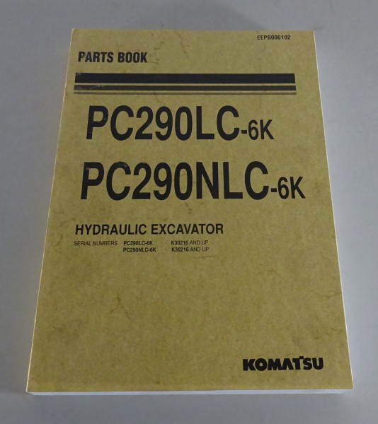 Parts Book Komatsu Hydraulik Hydraulikbagger PC290LC-6K PC290NLC-6K from 2002