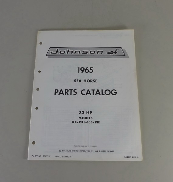 Teilekatalog OMC Johnson Outboards 33 PS Models Stand 1964
