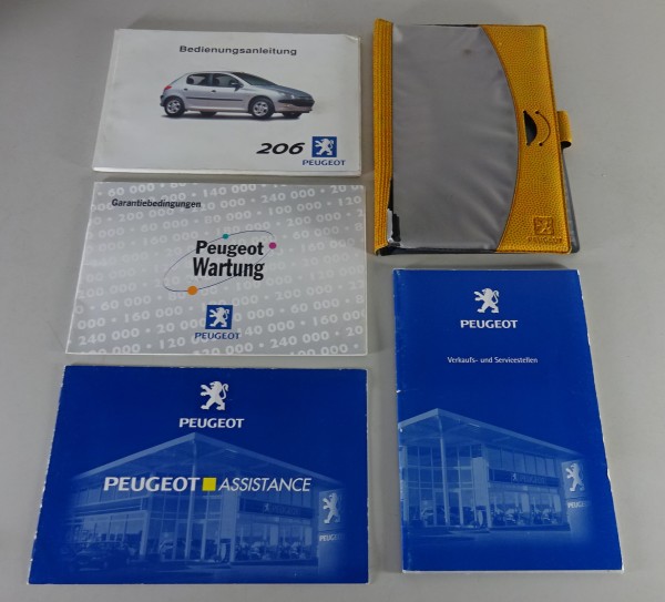 Bordmappe mit Betriebsanleitung + Scheckheft Peugeot 206 Stand 2000