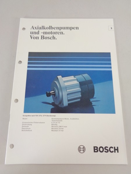 Prospekt / Technische Info Bosch Axialkolbenpumpen und -motoren Stand 07/1980