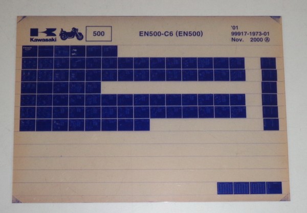 Microfich Ersatzteilkatalog Kawasaki EN 500 C6 Model 2001 Stand 11/00