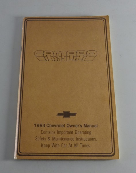 Owner´s Manual / Handbook Chevrolet Camaro Stand 1984