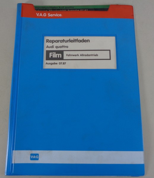 Werkstatthandbuch Microfich Audi Quattro Urquattro Fahrwerk Allradantrieb 07.87