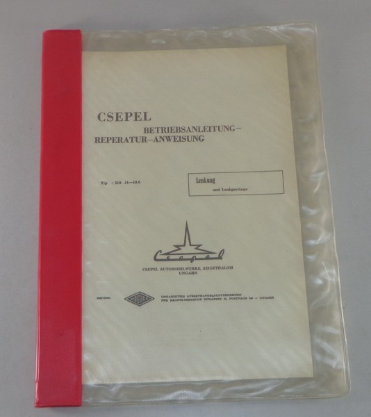 Ergänzung zur Betriebsanleitung / Werkstatthandbuch LKW Csepel Typ 510 J1-10.0