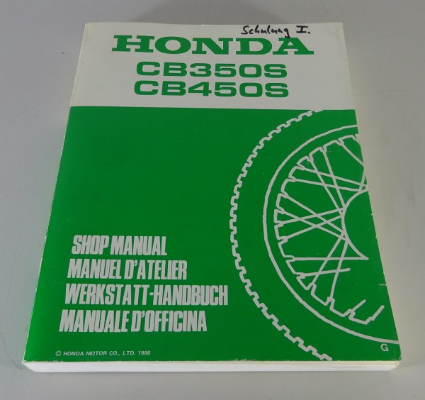 Werkstatthandbuch / Workshop Manual Honda CB 350 S, CB 450 S Stand 1986