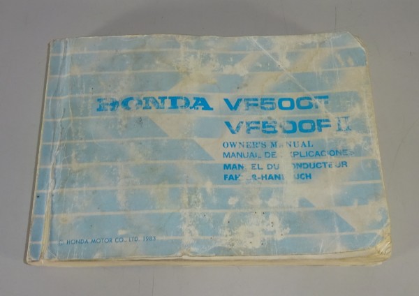 Betriebsanleitung / Handbuch Honda VF 500 F / VF 500 FII Stand 1983
