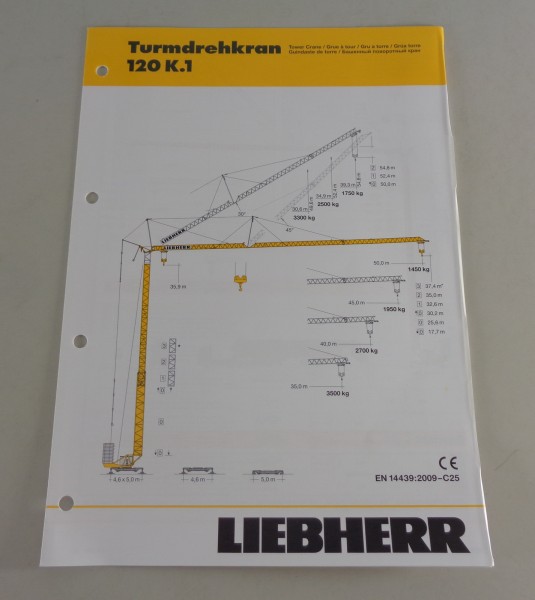 Datenblatt / Technische Beschreibung Liebherr Turmdrehkran 120 K.1 von 01/2010