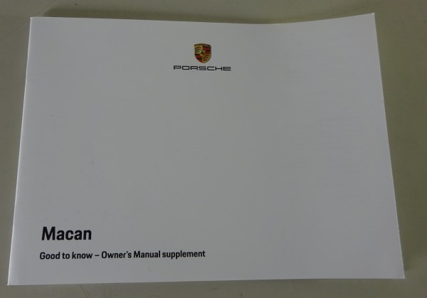 Anlage zur Betriebsanleitung / Handbuch | Porsche Macan | Stand 08/2022