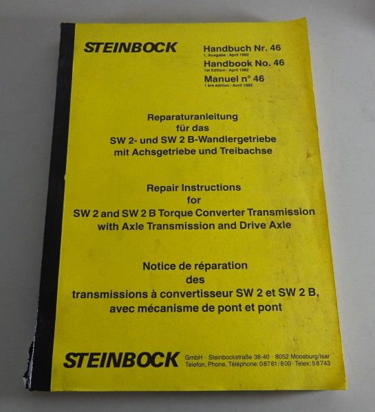 Werkstatthandbuch / Workshop Manual Stapler Steinbock Wandlergetriebe SW 2 / 2 B