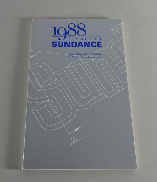 Owner´s Manual / Handbook Plymouth Sundance Stand 1988