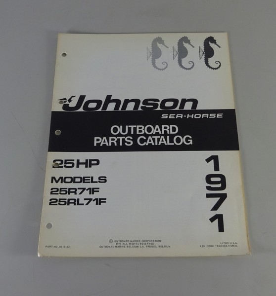 Teilekatalog OMC Johnson Outboards 25 PS Models von 1971