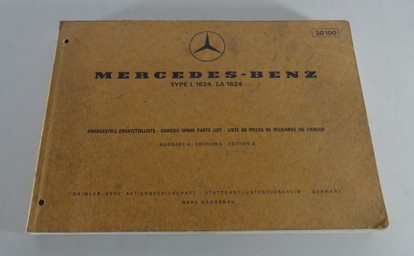 Teilekatalog Mercedes-Benz LKW L / LA 1624 Fahrgestell Stand 11/1969