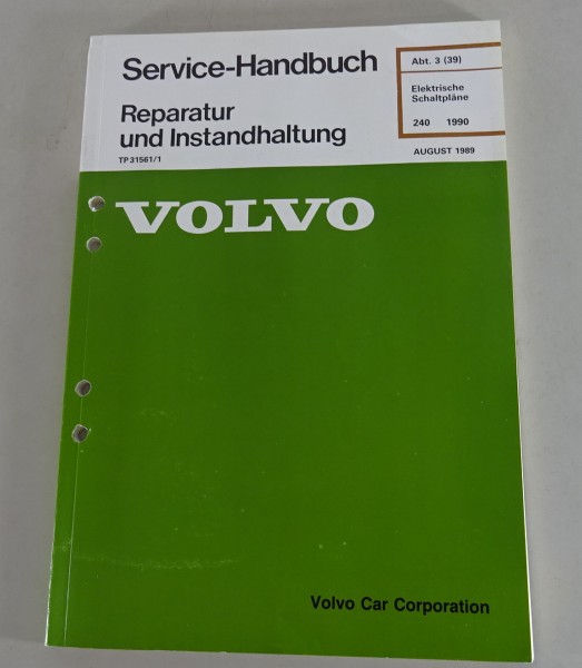 Werkstatthandbuch Elektrik / Elektrische Schaltpläne Volvo 240 Baujahr 1990