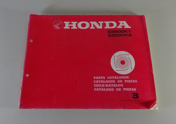 Teilekatalog / Parts Catalog Honda Generator E 3500 K1 / K2 Stand 1980