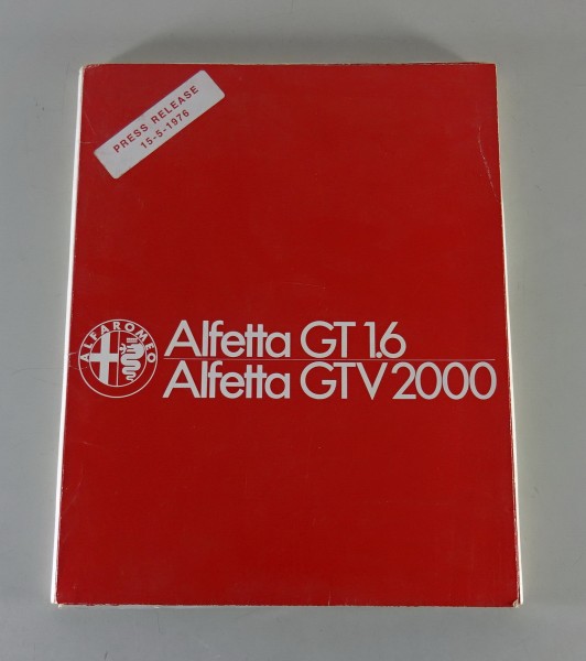 Pressemappe Alfa Romeo Alfetta GT 1.6 + GTV 2000 Stand 05/1976 - mehrsprachig