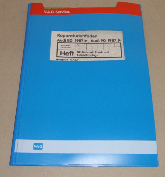 Werkstatthandbuch Audi 80 90 Typ 89 B3 KE-Motronic Zündanlage Einspritzanlage 87