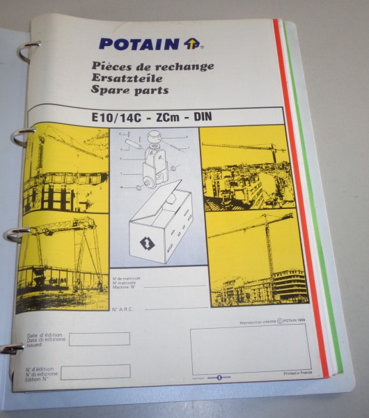 Teilekatalog / Spare Parts list Potain E 10 / 14 C Kran / crane Stand 1989