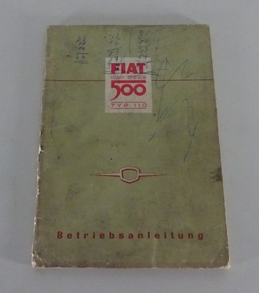 Betriebsanleitung / Handbuch Fiat 500 Nuova Typ 110 Stand 06/1957