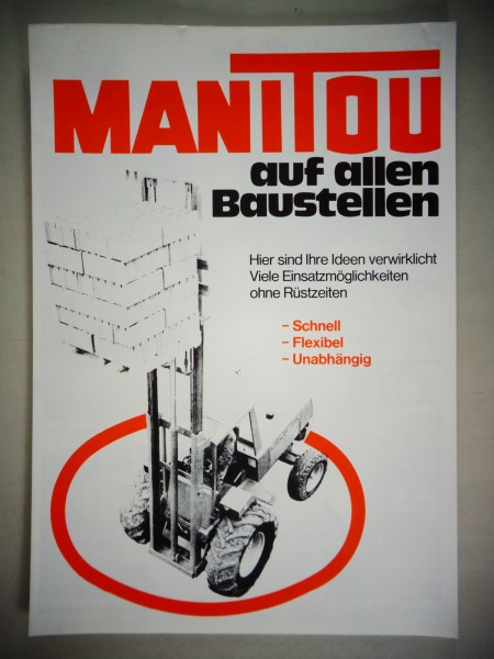 Prospekt / Broschüre Manitou „auf allen Baustellen"