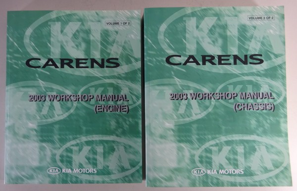 Workshop Manual Kia Carens FJ Volume 1 (Engine) & 2 (Chassis) from 03/2002