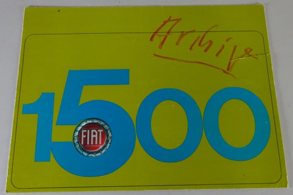 Prospekt / Broschüre Fiat 1500 Spider Cabrio mit Händlerstempel