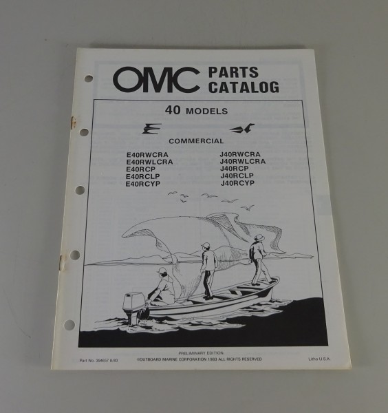Teilekatalog Johnson Evinrude Outboards 40 Commercial Models Stand 9/1983