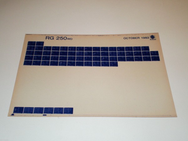 Microfich Ersatzteilkatalog Suzuki RG 250 Stand 10/1983