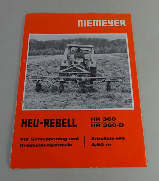 Prospekt / Broschüre Niemeyer Heu-Rebell HR 360 / HR 360-D Stand 03/1972