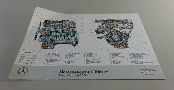 Schnittbild Mercedes-Benz C-Klasse C 200 W202 Motor M 111 Stand 03/1993