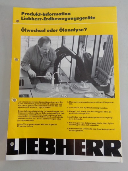 Datenblatt / Produkt-Information Liebherr Erdbewegungsgeräte Stand 05/1993