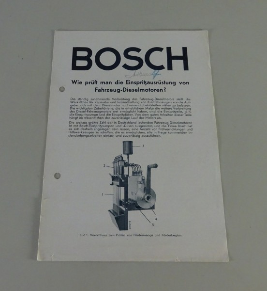 Handbuch Prüfen von Bosch Einspritzdüsen Stand 06/1938