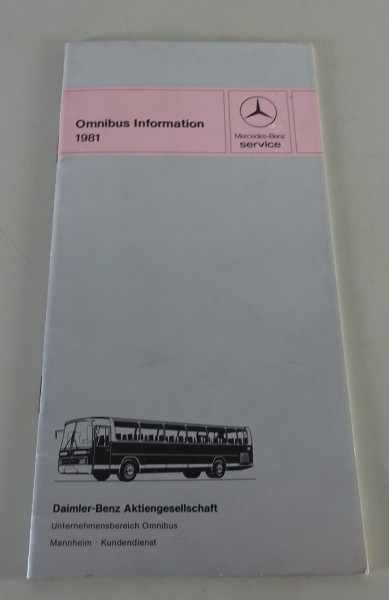Verkaufstaschenbuch Mercedes-Benz Omnibusse O 302 / 303 / 305 / 307 Stand 1/1981