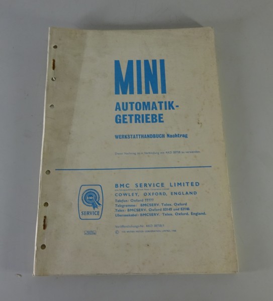 Werkstatthandbuch BMC Austin Mini Automatikgetriebe Stand 1966