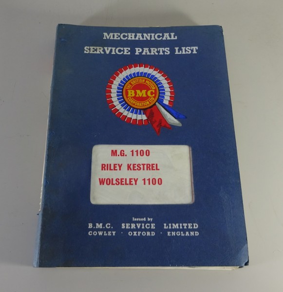 Teilekatalog / Parts List BMC ADO16 MG 1100/Riley Kestrel/Wolseley 1100 Mechanic