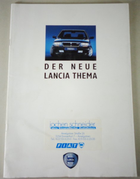 Prospekt / Broschüre Lancia „Der neue Lancia Thema" Stand 07/1989