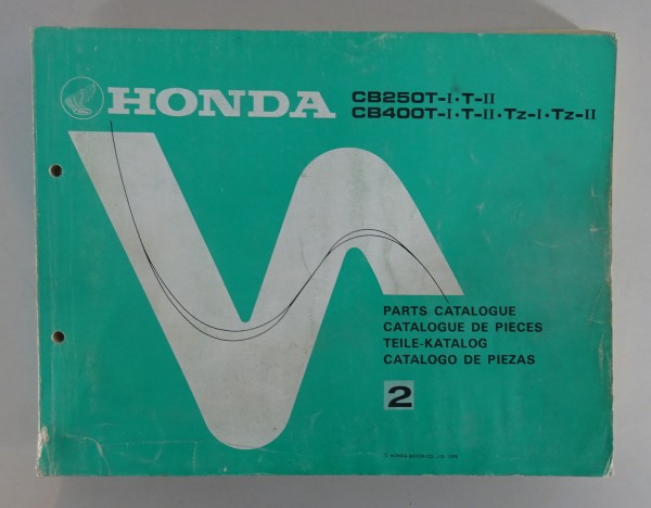 Teilekatalog / Parts List Honda CB 250 T / T II / CB 400 T / T II Stand 1978