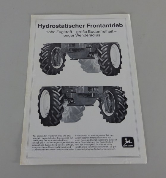 Prospektblatt John Deere Hydro-Frontantrieb für Schlepper 2130 / 3130 von 9/1978