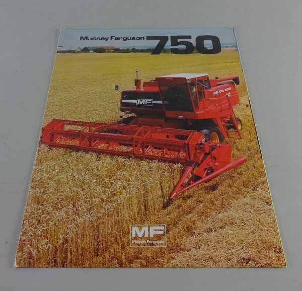 Faltprospekt / Broschüre Massey Ferguson Mähdrescher MF 750 Stand 09/1976