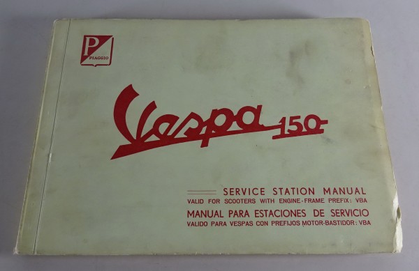 Werkstatthandbuch / Workshop Manual Piaggio Vespa 150 VBA Stand 1959