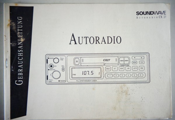 Betriebsanleitung / Handbuch Soundwave Radio CX 27