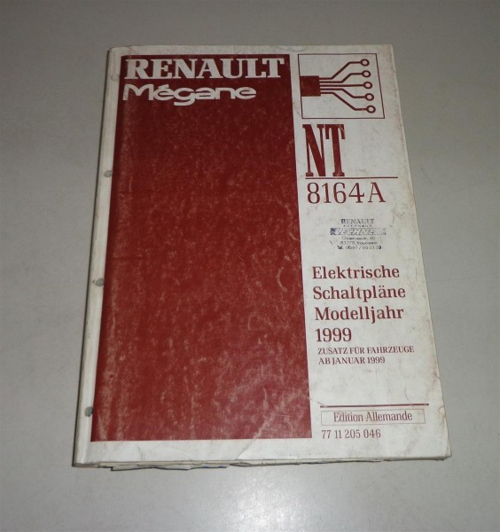 Werkstatthandbuch Elektrik / Elektrische Schaltpläne Nachtrag Renault Mégane -99