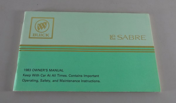 Owner´s Manual / Handbook Buick Le Sabre Stand 1983