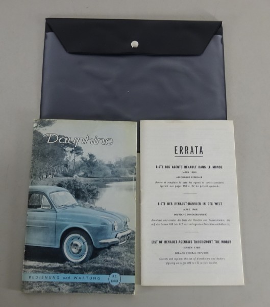 Bordmappe + Betriebsanleitung Renault Dauphine R1090 von 1960