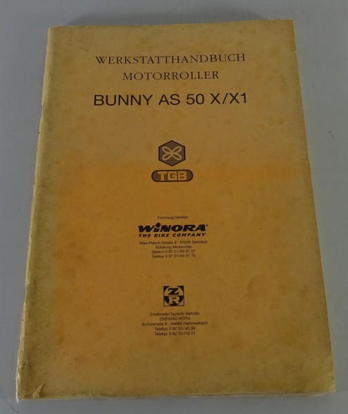 Werkstatthandbuch Winora Bunny AS 50 X/X1 Motorroller X9 TGB Baujahr ca. 1990