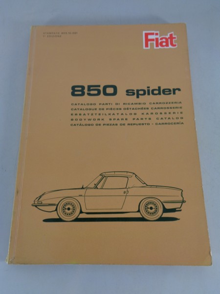 Teilekatalog Karosserie / Spare parts list bodywork Fiat 850 Spider von 09/1965