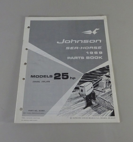 Teilekatalog OMC Johnson Outboards 25 PS Models von 1969