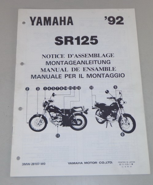 Montageanleitung / Set Up Manual Yamaha SR 125 Stand 1992