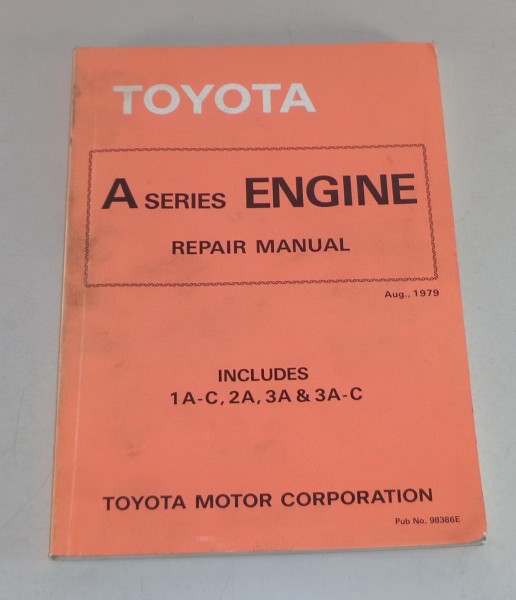 Workshop Manual Toyota A series Engine equipped on Tercel from 08/1979